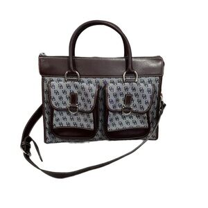 Dooney& Bourke Double Pocket Gray And Brown Tote Bag